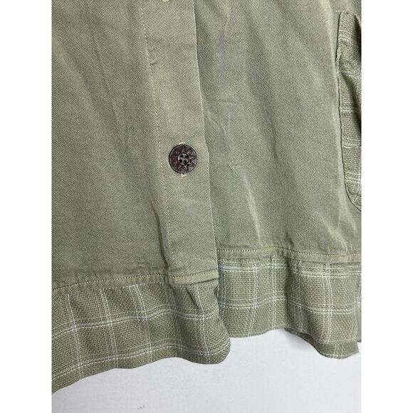 Vintage Life History Sage Green Lyocell Button Front Lagenlook Top Size Large - Picture 6 of 7